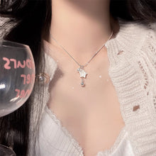Load image into Gallery viewer, Silver Five Pointed Star Shell Pearl Pendant Necklace Niche Versatile Alloy Collar Chain Necklace Women Jewelry