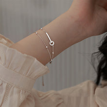 Load image into Gallery viewer, Simple Double Layer Ring Bracelet Temperamental Versatile Alloy Silvery Bracelet Women Hand Jewelry Accessory