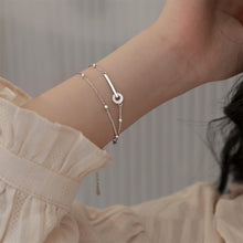 Load image into Gallery viewer, Simple Double Layer Ring Bracelet Temperamental Versatile Alloy Silvery Bracelet Women Hand Jewelry Accessory