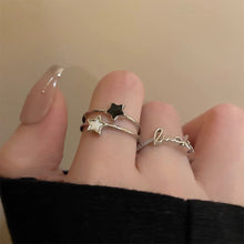 Load image into Gallery viewer, Star Letter Zircon Ring Opening Adjustable Alloy Simple Ring Fashionable Personalized Women Jewelry Accessory
