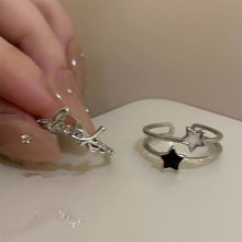Load image into Gallery viewer, Star Letter Zircon Ring Opening Adjustable Alloy Simple Ring Fashionable Personalized Women Jewelry Accessory