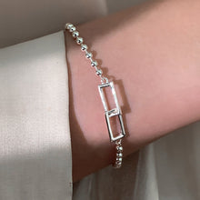 Load image into Gallery viewer, Geometric Square Interlocking Round Bead Bracelet Fashionable Personalized Alloy Bracelet Hand Jewelry for Women