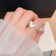 Load image into Gallery viewer, Heart-shaped Oil Dripping Ring Opening Adjustable Alloy Ring Fashionable Personalized Women Jewelry