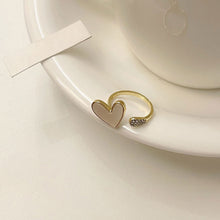 Load image into Gallery viewer, Heart-shaped Oil Dripping Ring Opening Adjustable Alloy Ring Fashionable Personalized Women Jewelry