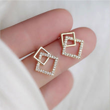 Load image into Gallery viewer, Square Zircon Geometry Earrings Simple Exquisite Alloy Earrings Ear Studs Women Versatile Ear Jewelry