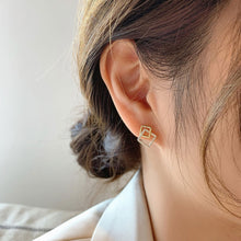Load image into Gallery viewer, Square Zircon Geometry Earrings Simple Exquisite Alloy Earrings Ear Studs Women Versatile Ear Jewelry