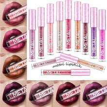 Load image into Gallery viewer, Metallic Liquid Lipstick Lip Gloss Non-stick Cup Pearl Gloss Makeup Lip Gloss Waterproof Long Lasting Gold Flash Liquid Lipstick