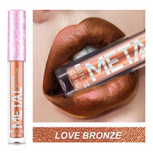 Load image into Gallery viewer, Metallic Liquid Lipstick Lip Gloss Non-stick Cup Pearl Gloss Makeup Lip Gloss Waterproof Long Lasting Gold Flash Liquid Lipstick