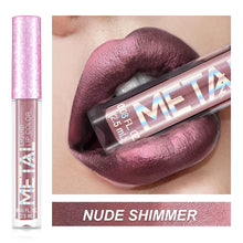 Load image into Gallery viewer, Metallic Liquid Lipstick Lip Gloss Non-stick Cup Pearl Gloss Makeup Lip Gloss Waterproof Long Lasting Gold Flash Liquid Lipstick