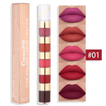 Load image into Gallery viewer, 5 Colors Velvet Matte Lipstick Waterproof Sweatproof Long-lasting Non-fading Nude Lip Gloss Lip Makeup Cosmetics
