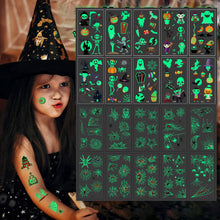 Load image into Gallery viewer, 10pcs Luminous Kids Temporary Tattoo Sticker Fake Christmas Flash Waterproof Small Body Cartoon Christmas Children Tattoo Sticker