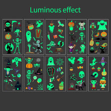 Load image into Gallery viewer, 10pcs Luminous Kids Temporary Tattoo Sticker Fake Christmas Flash Waterproof Small Body Cartoon Christmas Children Tattoo Sticker