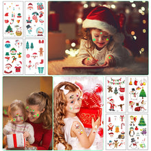 Load image into Gallery viewer, 10pcs Luminous Kids Temporary Tattoo Sticker Fake Christmas Flash Waterproof Small Body Cartoon Christmas Children Tattoo Sticker