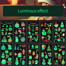 Load image into Gallery viewer, 10pcs Luminous Kids Temporary Tattoo Sticker Fake Christmas Flash Waterproof Small Body Cartoon Christmas Children Tattoo Sticker