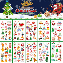 Load image into Gallery viewer, 10pcs Colorful Christmas Tattoo Sticker Waterproof Holiday Party Party Party Children's Disposable Tattoo Sticker