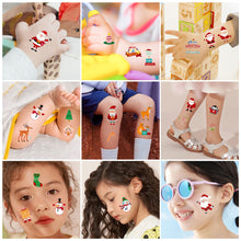 Load image into Gallery viewer, 10pcs Colorful Christmas Tattoo Sticker Waterproof Holiday Party Party Party Children's Disposable Tattoo Sticker