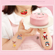 Load image into Gallery viewer, 10pcs Colorful Christmas Tattoo Sticker Waterproof Holiday Party Party Party Children's Disposable Tattoo Sticker