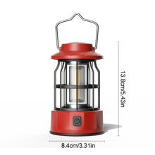 Load image into Gallery viewer, Retro Outdoor Warm Light Camp Light With Portable Hook 300 Lumens Camping Tent Light COB Atmosphere Light Battery Model