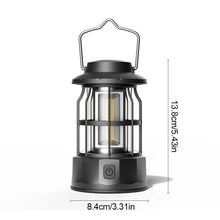 Load image into Gallery viewer, Retro Outdoor Warm Light Camp Light With Portable Hook 300 Lumens Camping Tent Light COB Atmosphere Light Battery Model