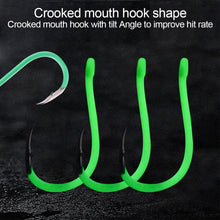 Load image into Gallery viewer, 20PCS Luminous Tube 15° Skew Fishing Hook With Barbs Ghost Tooth Hook Sea Fishing Large Fishhook Fishing Accessories