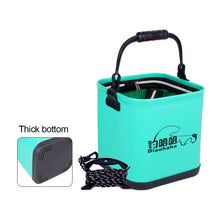 Load image into Gallery viewer, 1PC Thickened EVA Folding Bucket Portable Fishing Bucket With Lid And Rope Outdoor Camping Fishing Supplies