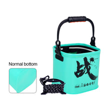 Load image into Gallery viewer, 1PC Thickened EVA Folding Bucket Portable Fishing Bucket With Lid And Rope Outdoor Camping Fishing Supplies