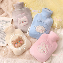 Load image into Gallery viewer, 1Pc 350ml Cute Warm Hot Water Bottle Bag Girl Warm Belly Warmer Filled Explosion-proof Portable Winter Reusable Hand Warmer