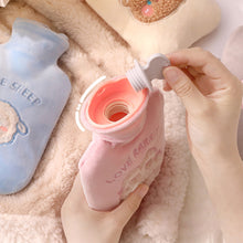 Load image into Gallery viewer, 1Pc 350ml Cute Warm Hot Water Bottle Bag Girl Warm Belly Warmer Filled Explosion-proof Portable Winter Reusable Hand Warmer