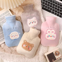 Load image into Gallery viewer, 1Pc 350ml Cute Warm Hot Water Bottle Bag Girl Warm Belly Warmer Filled Explosion-proof Portable Winter Reusable Hand Warmer