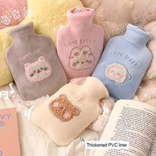 Load image into Gallery viewer, 1Pc 350ml Cute Warm Hot Water Bottle Bag Girl Warm Belly Warmer Filled Explosion-proof Portable Winter Reusable Hand Warmer