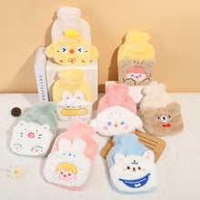 Load image into Gallery viewer, 1Pc 500ml Cute Warm Hot Water Bottle Bag Girl Warm Belly Warmer Filled Explosion-proof Portable Winter Reusable Hand Warmer