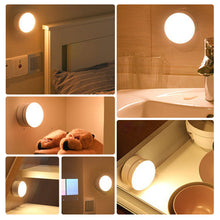 Load image into Gallery viewer, 360 Rotated PIR Motion Sensor LED Night Light Wall Lamps Rechargeable Under Cabinet Light Wireless Closet Night Lamp