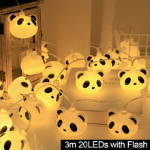 Load image into Gallery viewer, 10/20 LED Light String Panda Smile Cloud Garlands Battery USB Kid Girl Christmas Light Holiday Party Bedroom Nursery Fairy Lights