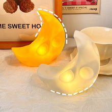 Load image into Gallery viewer, Children Cartoon Moon Cheese Night Light Built-in Battery Eye Protection Bedroom Bedside Lamp For Baby Children Toddler