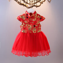 Load image into Gallery viewer, Girls Dresses Children's Chinese Style Dress Kids Cheongsam Princess Dresses For Girls Baby Tutu Clothing New Year Clothes Kids 1-7Years
