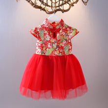 Load image into Gallery viewer, Girls Dresses Children's Chinese Style Dress Kids Cheongsam Princess Dresses For Girls Baby Tutu Clothing New Year Clothes Kids 1-7Years