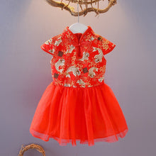 Load image into Gallery viewer, Girls Dresses Children's Chinese Style Dress Kids Cheongsam Princess Dresses For Girls Baby Tutu Clothing New Year Clothes Kids 1-7Years