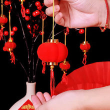 Load image into Gallery viewer, 30Pcs Small Flocking Red Lanterns DIY Mini Lucky Hanging Lantern Wedding Party Decor Chinese Spring Festival New Year Gift