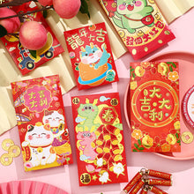 Load image into Gallery viewer, 6pcs Chinese New Year Lucky Red Envelope Symbol of Dragon Year 2024 Money Pocket Envelope Zodiac Dragon Pocket New Year Supplies