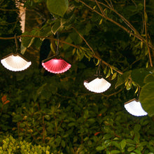 Load image into Gallery viewer, Solar Lamps Outdoor Decoration Christmas Hanging Clip Wall Lamp Fan Shape Transparent Shape Porch Path Lights Camping Solar Lamp