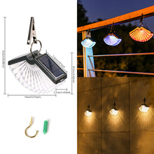 Load image into Gallery viewer, Solar Lamps Outdoor Decoration Christmas Hanging Clip Wall Lamp Fan Shape Transparent Shape Porch Path Lights Camping Solar Lamp