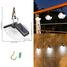 Load image into Gallery viewer, Solar Lamps Outdoor Decoration Christmas Hanging Clip Wall Lamp Fan Shape Transparent Shape Porch Path Lights Camping Solar Lamp