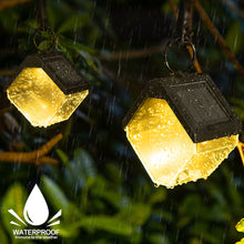 Load image into Gallery viewer, 2pcs/pack Solar Lamps Outdoor Decoration Christmas Hanging Clip Wall Lamp Ice Block Transparent Shape Porch Path Lights Solar Camping Lights