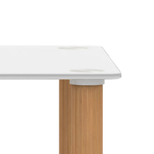 Load image into Gallery viewer, 1-Piece White+Oak Side Table , 2-Tier Space End Table ,Modern Night Stand, Sofa table, Side Table with Storage Shelve