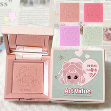 Load image into Gallery viewer, 4 in 1 Matte Powder Blush Waterproof Long-lasting Natural Stereoscopic Multifunctional Blusher Palette Face Makeup Cosmetics