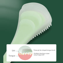 Load image into Gallery viewer, Silicone Tongue Scraping Brush Clean Oral Tongue Coating Remove Smell Double Sided Tongue Cleaning Brush Oral Health Care