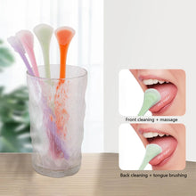 Load image into Gallery viewer, Silicone Tongue Scraping Brush Clean Oral Tongue Coating Remove Smell Double Sided Tongue Cleaning Brush Oral Health Care