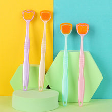 Load image into Gallery viewer, Double Sided Tongue Scraper Oral Tongue Coating Cleaning Brush Soft Portable Oral Care Tongue Scraper Oral Health Care Tool