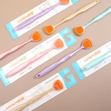 Load image into Gallery viewer, Double Sided Tongue Scraper Oral Tongue Coating Cleaning Brush Soft Portable Oral Care Tongue Scraper Oral Health Care Tool