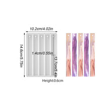 Load image into Gallery viewer, Bookmark Silicone Mold Rectangle Resin Bookmark Epoxy Casting Mould for DIY 5 Cavity Silicone Bookmark Molds Decoration Crafts Accessories